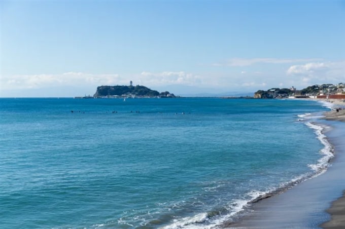 Bãi biển Kamakura, Kanagawa, Kanto, Nhật Bản